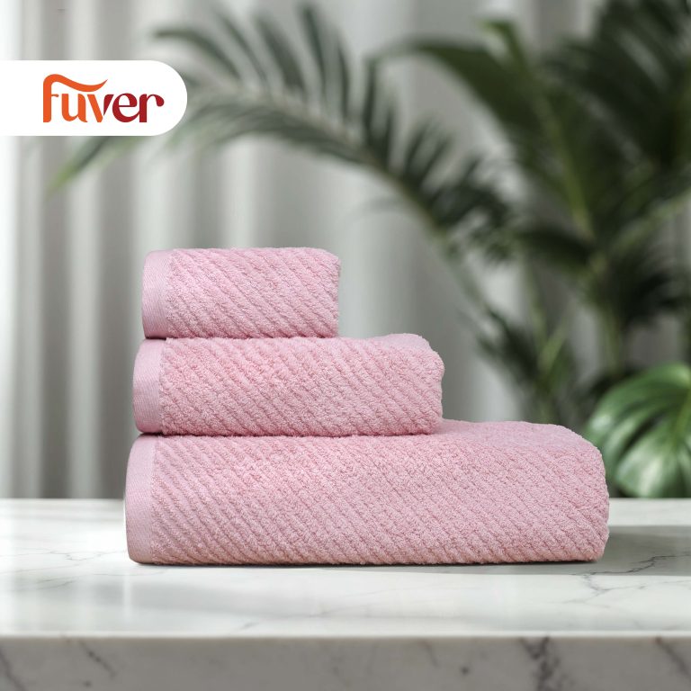 Bộ 3 khăn mặt, gội, tắm Fuver Diagonal
